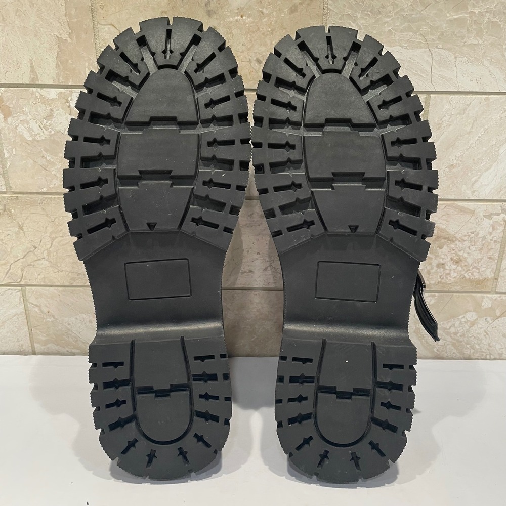 XMM Black Chunky Platform Mary Janes Lug Sole Buckle Shoes WF9022-41 Womens 8.5 - Picture 5 of 8